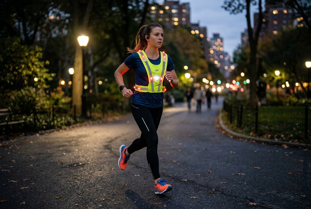 Sådan vælger du en refleksvest med lys til løb i mørke